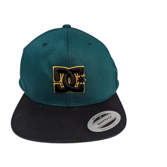 DC Shoe Co Embroidered Teal Blue Green and Brown Snapback Hat Cap - Picture 9 of 9